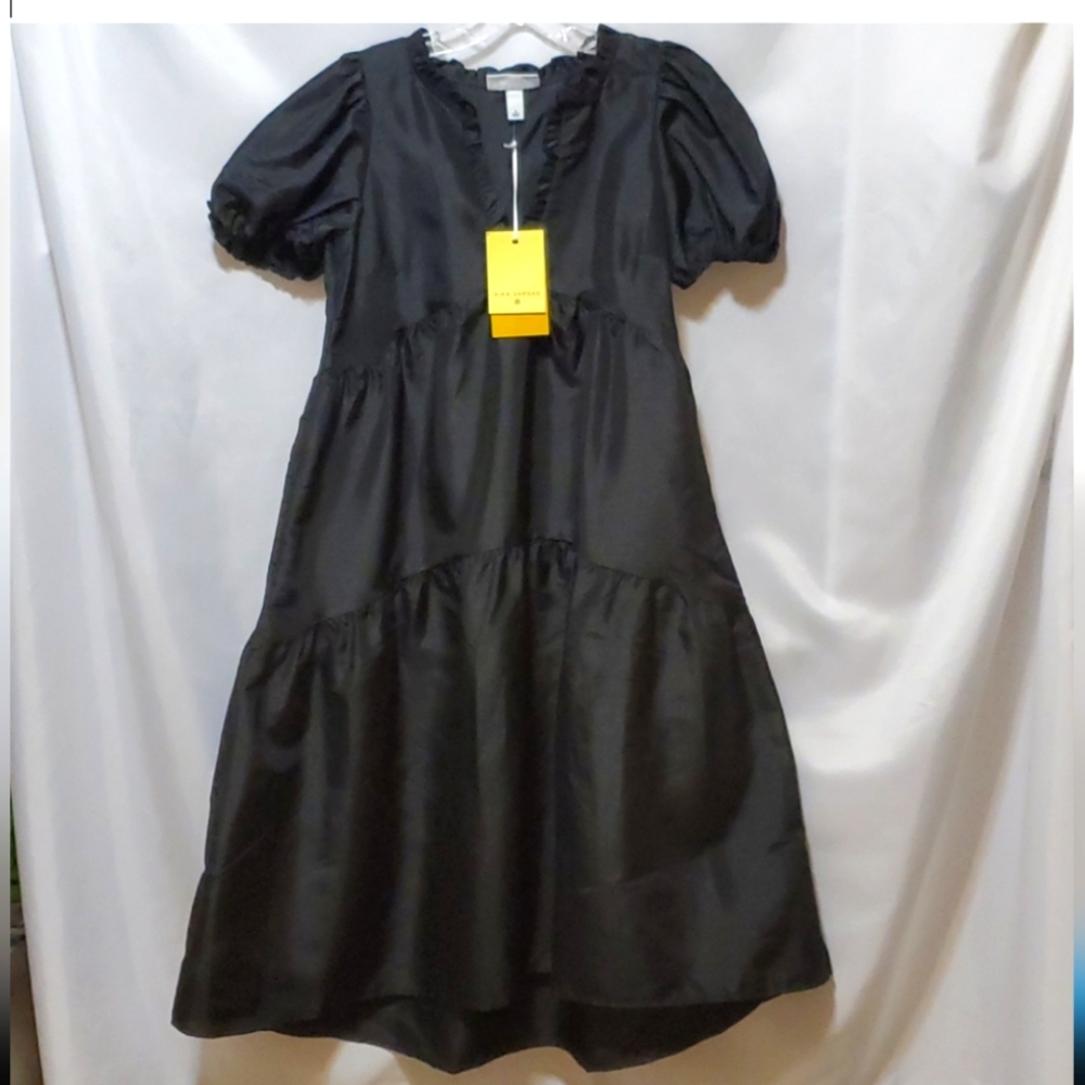 Kika Vargas x Target Women's Tiered Ruffle Edge Puff Sleeve Mini Dress